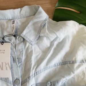 Zara Denim Wash Mini Dress